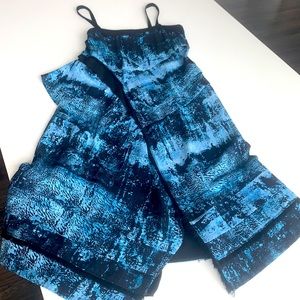 Blue and black dress